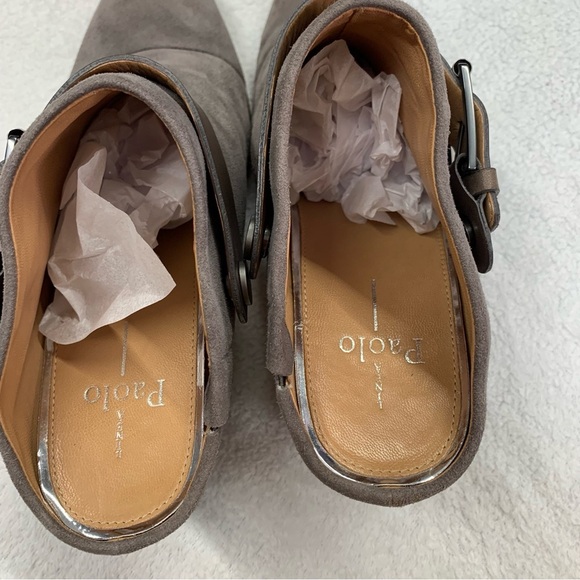 Linea Paolo GUC Gray Suede Leather Block Heel Clog size 8.5 - Picture 13 of 13